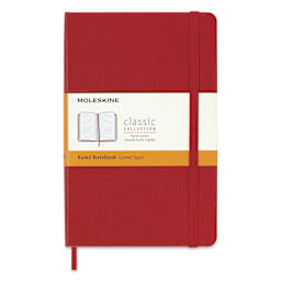 Moleskine Classic Hardcover Notebook - Scarlet Red, Ruled, 4-1/2" x 6-7/8", with packaging