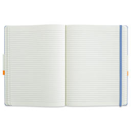 Moleskine Classic Hardcover Notebook - Hydrangea, Ruled, 9-3/4" x 7-1/2" (open to show paper)