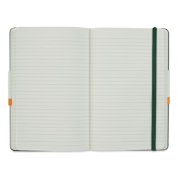 Moleskine Classic Hardcover Notebook - Myrtle Green, Ruled, 8-1/4" x 5" (open)
