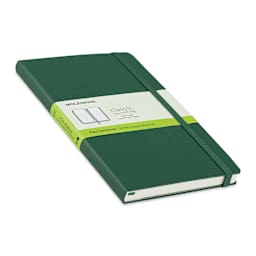 Moleskine Classic Hardcover Notebook - Myrtle Green, Blank, 8-1/4" x 5" (side view)