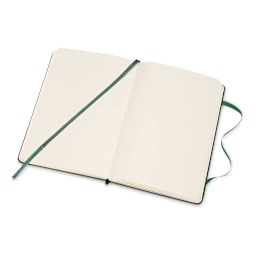 Moleskine Classic Hardcover Notebook - Myrtle Green, Blank, 5-1/2" x 3-1/2" (open)