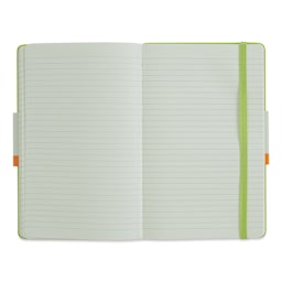 Moleskine Classic Hardcover Notebook - Lemon Green, Ruled, 8-1/4" x 5" (open)