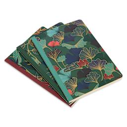 Clairefontaine Gaia Blue Notebooks Set, fanned out on top of each other