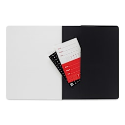 Moleskine Subject Cahier Journals - Black Journal open to show back pocket