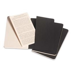 Moleskine Cahier Journals - 5-1/2'' x 3-1/2'', Blank, Black, Pkg of 3 (showing pocket)