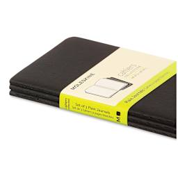 Moleskine Cahier Journals - 5-1/2'' x 3-1/2'', Blank, Black, Pkg of 3 (Side view)