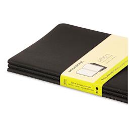 Moleskine Cahier Journals - 8-1/4'' x 5'', Blank, Black, Pkg of 3 (side view)