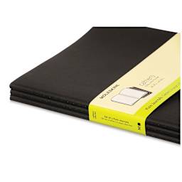 Moleskine Cahier Journals - 9-3/4'' x 7-1/2'', Black, Blank, Pkg of 3 (side view)