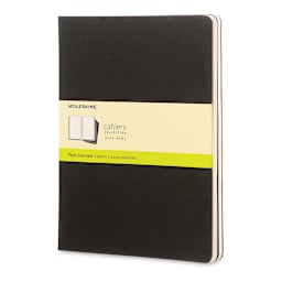 Moleskine Cahier Journals - 9-3/4'' x 7-1/2'', Black, Blank, Pkg of 3