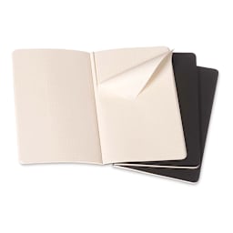 Moleskine Cahier Journals - 8-1/4'' x 5'', Gridded, Black, Pkg of 3 (showing perforated sheet)