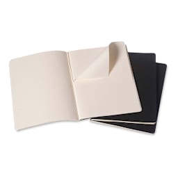 Moleskine Cahier Journals - 9-3/4" x 7-1/2'', Ruled, Black, Pkg of 3 (showing the perforated pages)