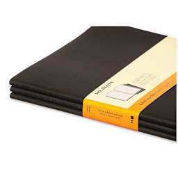 Moleskine Cahier Journals - 9-3/4" x 7-1/2'', Ruled, Black, Pkg of 3 (side view)