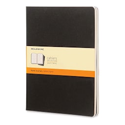 Moleskine Cahier Journals - 9-3/4" x 7-1/2'', Ruled, Black, Pkg of 3