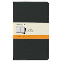 Moleskine Cahier Journals - 8-1/4" x 5", Black, Ruled, Pkg of 3
