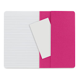 Moleskine Cahier Journals - 8-1/4" x 5", Ruled, Kinetic Pink, Pkg of 3 (back envelope)
