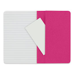 Moleskine Cahier Journals - 5-1/2" x 3-1/2", Ruled, Kinetic Pink, Pkg of 3 (back envelope)