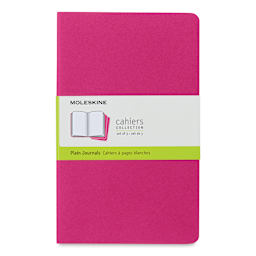 Moleskine Cahier Journals - 8-1/4" x 5", Blank, Kinetic Pink, Pkg of 3
