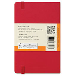 Moleskine Classic Hardcover Notebooks - Scarlet Red, Ruled, 5-1/2" x 3-1/2" (back)