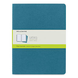 Moleskine Cahier Journals - 9-3/4" x 7-1/2", Blank, Brisk Blue, Pkg of 3