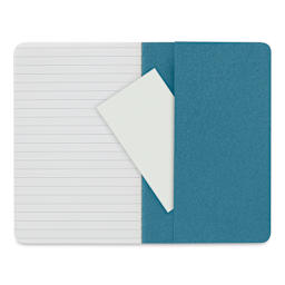 Moleskine Cahier Journals - 5-1/2" x 3-1/2", Ruled, Brisk Blue, Pkg of 3 (back envelope)