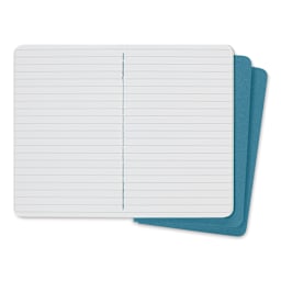 Moleskine Cahier Journals - 5-1/2" x 3-1/2", Ruled, Brisk Blue, Pkg of 3 (open to show paper)