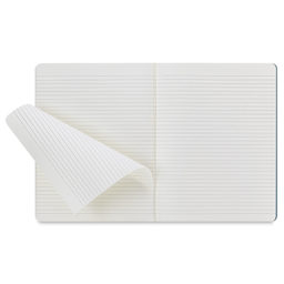 Moleskine Cahier Journals - 9-3/4" x 7-1/2" , Ruled, Brisk Blue, Pkg of 3, page being removed from journal