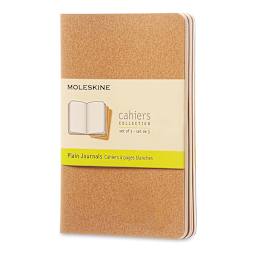 Moleskine Cahier Journals - 5-1/2'' x 3-1/2'', Blank, Kraft, Pkg of 3