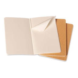 Moleskine Cahier Journals - 8-1/4'' x 5'', Blank, Kraft, Pkg of 3 (showing perforated sheet)
