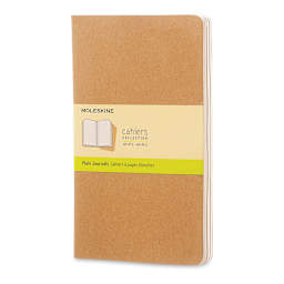 Moleskine Cahier Journals - 8-1/4'' x 5'', Blank, Kraft, Pkg of 3