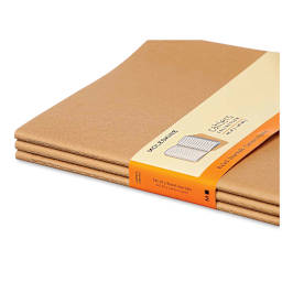 Moleskine Cahier Journals - 9-3/4" x 7-1/2'', Ruled, Kraft, Pkg of 3 (side view)