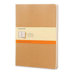 Moleskine Cahier Journals - 9-3/4" x 7-1/2'', Ruled, Kraft, Pkg of 3