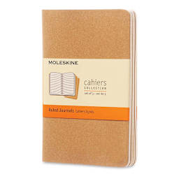 Moleskine Cahier Journals - 5-1/2'' x 3-1/2'', Ruled, Kraft, Pkg of 3
