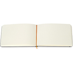 Hand Book Artist Journal - 5-1/2" x 8 1/4", Ivory Black, Landscape, 128 Pages - open