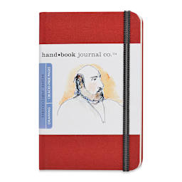 Hand Book Artist Journal - 3 1/2" x 5-1/2", Vermilion Red, Portrait, 128 Pages