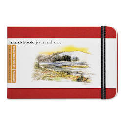 Hand Book Artist Journal - 5-1/2" x 3 1/2", Vermilion Red, Landscape, 128 Pages