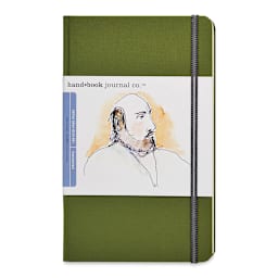 Hand Book Artist Journal - 8 1/4"x 5-1/2", Cadmium Green, Portrait, 128 Pages