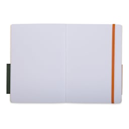 Pentalic Recycled Traveler's Sketchbook - 8-1/4'' x 5-7/8'', Orange (Open)