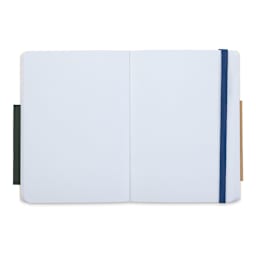 Pentalic Recycled Traveler's Sketchbook - 5-7/8'' x 4-1/8'', Royal Blue (Open)