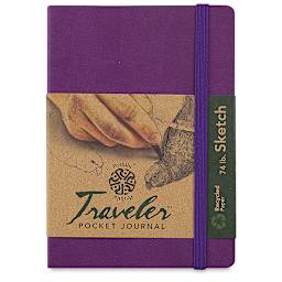 Pentalic Recycled Traveler's Sketchbook - 5-7/8" x 4-1/8", Purple
