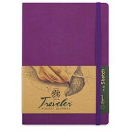 Pentalic Recycled Traveler's Sketchbook - 8-1/4" x 5-7/8", Purple
