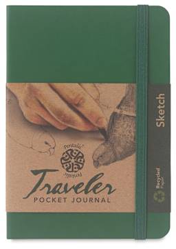 Pentalic Recycled Traveler Sketchbooks - Front cover of Green Sketchbook
