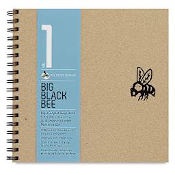 Recycled Rough Sketchbooks - Top view of square sketchbook with label
