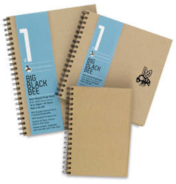 Recycled Rough Sketchbooks - Top view of Three sizes of Sketchbooks

