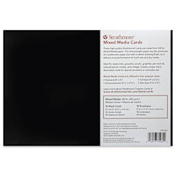Strathmore 400 Series Mixed Media Cards and Envelopes - 5" x 6-7/8", Pkg of 50, back o the packaging