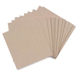 Strathmore 400 Series Toned Paper Artist Tiles - Stack of Tan tiles shown fanned