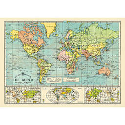 Cavallini World Map 6 Printed Paper