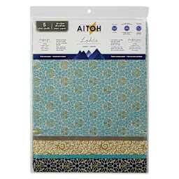 Aitoh Decorative Lokta Paper Pack - Mica, 12" x 12", Pkg of 5, front of packaging