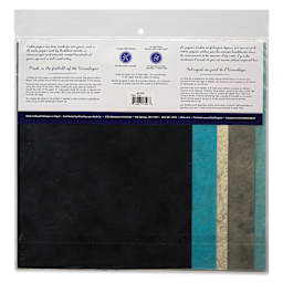 Aitoh Decorative Lokta Paper Pack - Mica, 8-1/2" x 11", Pkg of 5, back of packaging