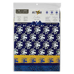 Aitoh Decorative Lokta Paper Pack - Octopi, 12" x 12", Pkg of 5, front of packaging