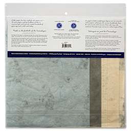 Aitoh Decorative Lokta Paper Pack - Penguins, 8-1/2" x 11", Pkg of 5, back of packaging